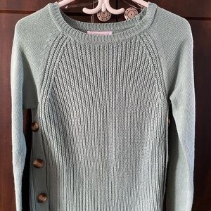 Mint Green Button-Detail Women's Sweater